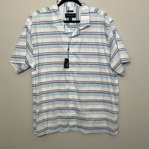 NWT Pronto Uomo Mens Multicolor Stripe Cotton Modern Fit Button Up‎ Shirt Sz XXL